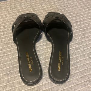 SAINT LAURENT TRIBUTE SANDALS IN SMOOTH LEATHER (Size: 7 US) Original Price $700